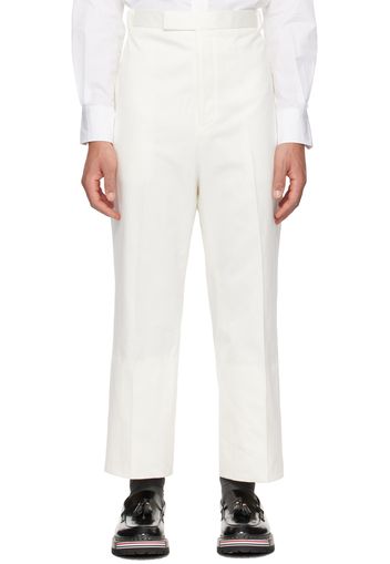 Thom Browne White Rolled Cuff Trousers