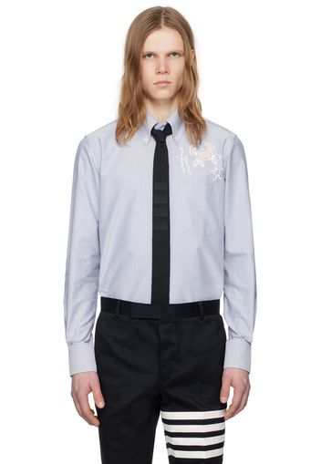 Thom Browne Blue Broderie Shirt