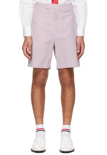 Thom Browne White & Red Striped Shorts