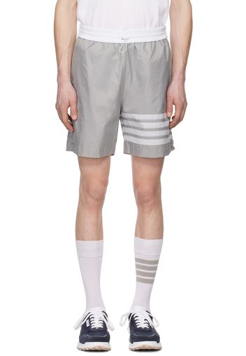 Thom Browne Gray 4-Bar Shorts