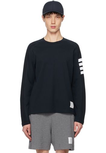 Thom Browne Navy 4-Bar Stripe Long Sleeve T-Shirt