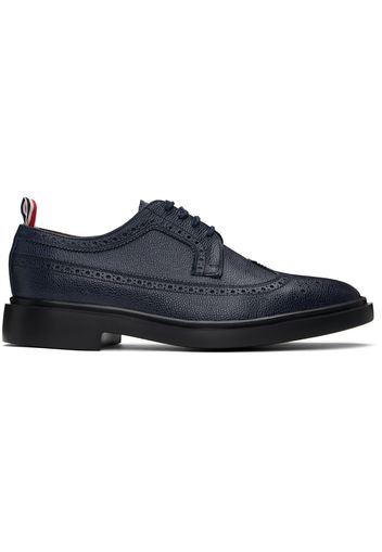 Thom Browne Navy Rubber Sole Longwing Brogues