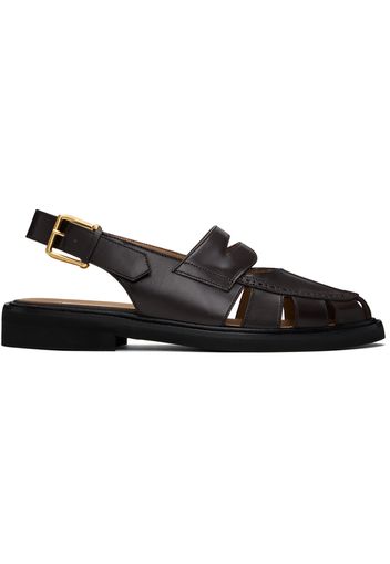 Thom Browne Brown Cutout Slingback Sandals