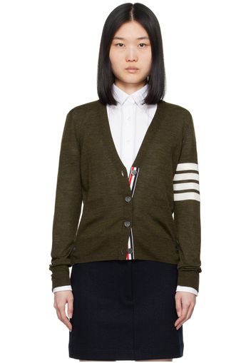 Thom Browne Khaki 4-Bar Cardigan