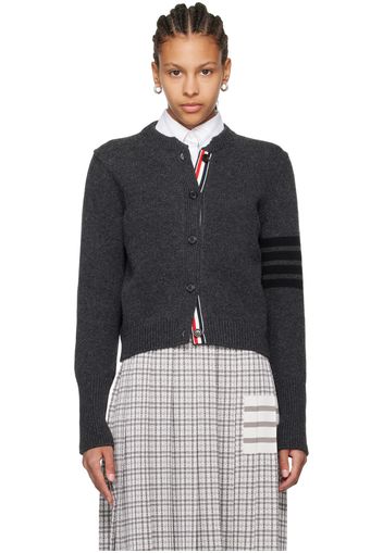 Thom Browne Gray 4-Bar Raven Icon Cardigan