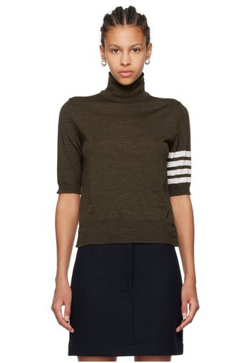 Thom Browne Green 4-Bar Turtleneck