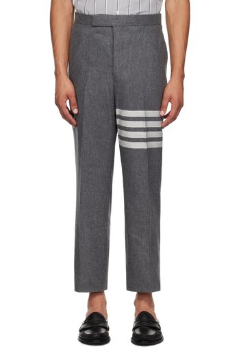 Thom Browne Gray 4-Bar Trousers