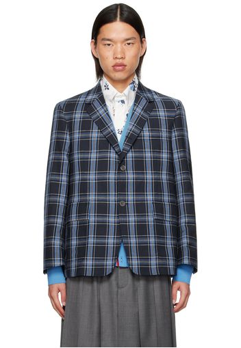 Thom Browne Navy Unstructured Straight Fit Blazer