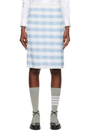 Thom Browne Blue & White Gingham Midi Skirt