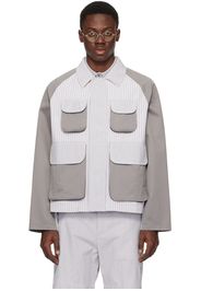 Thom Browne Gray & White Funmix Jacket