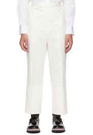 Thom Browne White Rolled Cuff Trousers