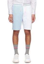 Thom Browne Blue & White Paneled Shorts