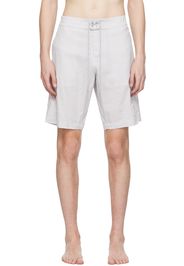 Thom Browne Gray Stripe Swim Shorts