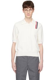 Thom Browne White RWB Stripe Polo