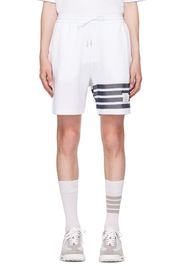 Thom Browne White 4-Bar Shorts