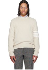 Thom Browne Beige Cotton Crepe 4-Bar Milano Stitch Sweater