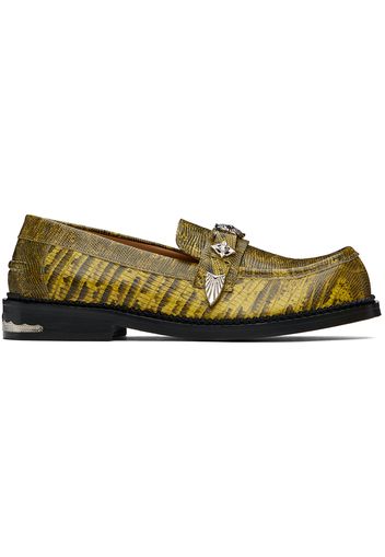 Toga Virilis Yellow Croc-Embossed Loafers