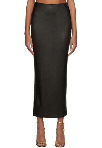 TOM FORD Black Glossy Long Skirt