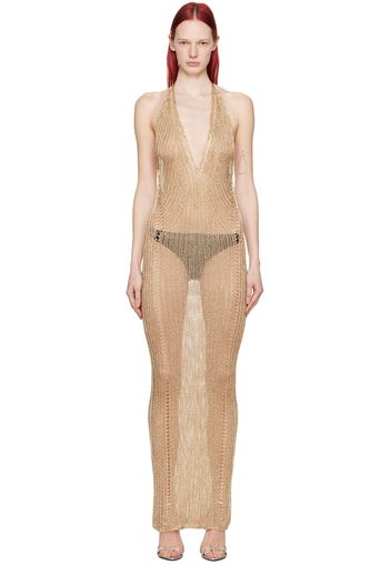 TOM FORD Gold Halter Maxi Dress