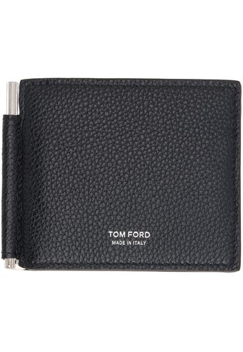 TOM FORD Black Soft Grain Leather Money Clip Wallet