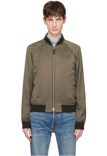 TOM FORD Khaki & Brown Raglan Bomber Jacket