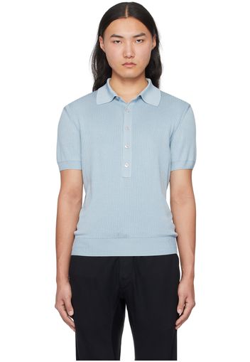 TOM FORD Blue Spread Collar Polo