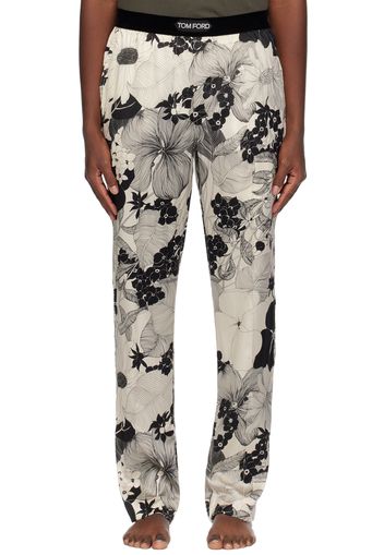 TOM FORD Black & Off-White Floral Pyjama Pants