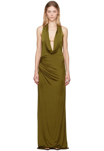 TOM FORD Khaki Cowl Neck Maxi Dress