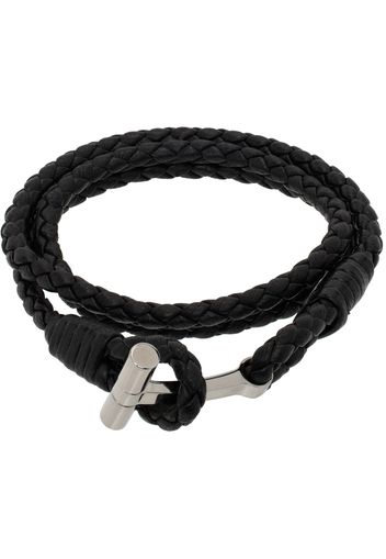 TOM FORD Black Braided Leather Bracelet