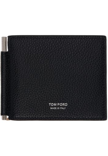 TOM FORD Black Grained Leather Money Clip Wallet