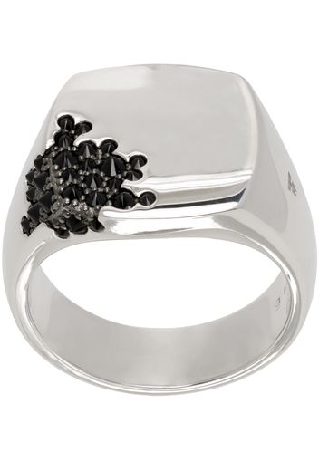 Tom Wood Silver 'Cushion Black Molecule' Ring