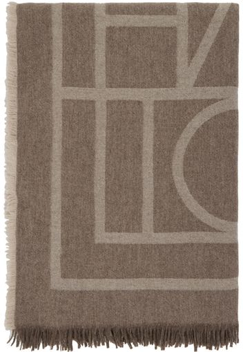 Totême Brown Monogram Scarf