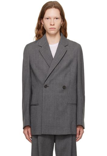 Totême Gray Double-Breasted Blazer