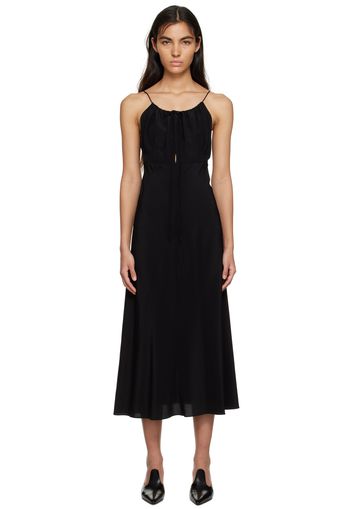 Totême Black Gathered Maxi Dress