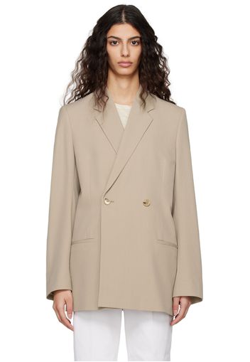 Totême Beige Double-Breasted Blazer