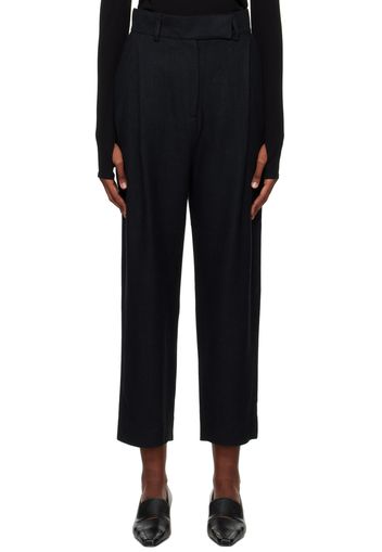 Totême Black Deep Pleat Trousers