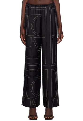 TOTEME Black Monogram Lounge Pants