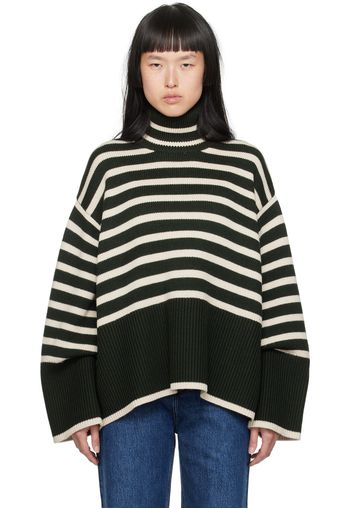 TOTEME Green & Off-White Signature Turtleneck