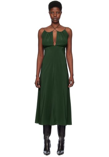 TOTEME Green Gathered Maxi Dress