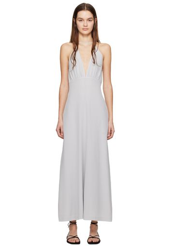 TOTEME Gray Double Halter Maxi Dress