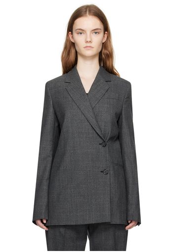 TOTEME Gray Off-Center Wrap Blazer