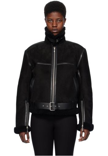 TOTEME Black Aviator Leather Jacket