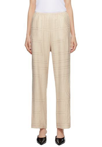 TOTEME Beige Monogram Lounge Pants