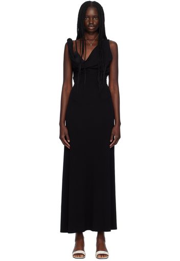 TOTEME Black Twist Drape Maxi Dress