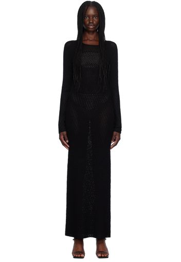 TOTEME Black Long-Sleeve Maxi Dress