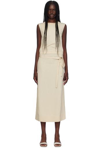 TOTEME Off-White Fluid Tie-Waist Maxi Dress