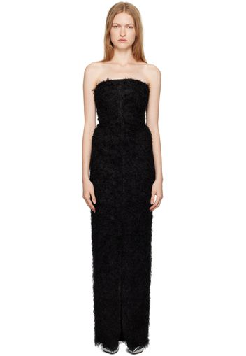 TOTEME Black Strapless Fil Coupé Maxi Dress