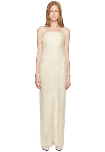 TOTEME Off-White Strapless Fil Coupé Maxi Dress