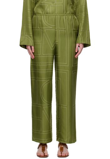 TOTEME Green Monogram Lounge Pants