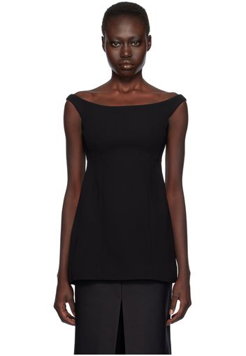 TOTEME Black Curved Off-Shoulder Top